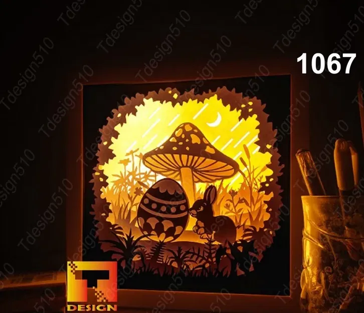 Hộp đèn Trứng Thỏ Phục Sinh - Image 3