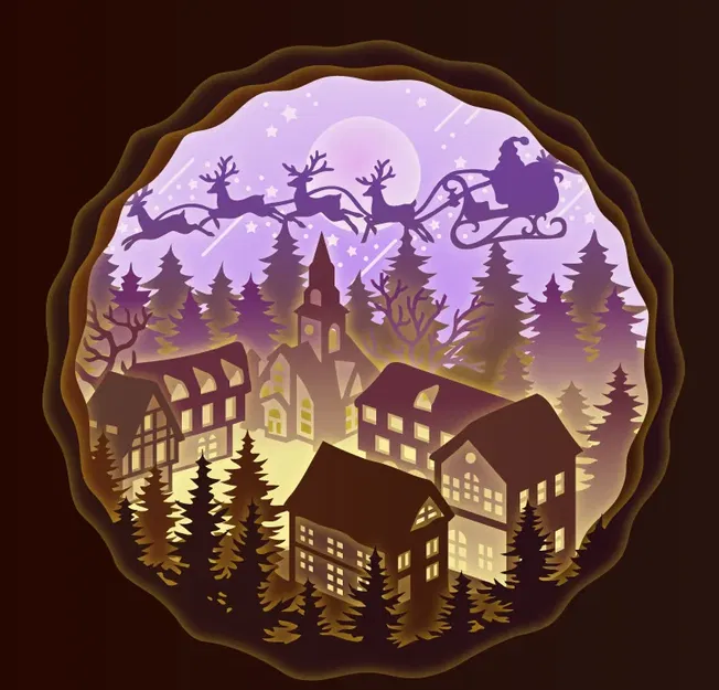 Hộp đèn ông già Noel đi phát quà - Image 2