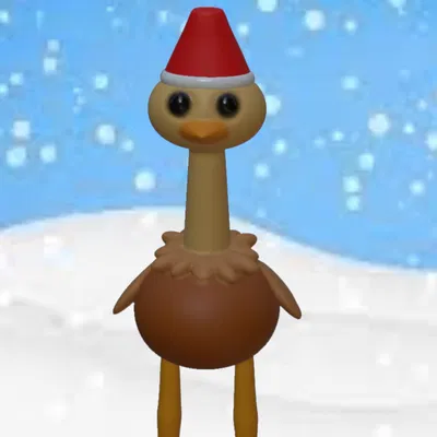 Đà Điểu Noel - Mẫu In 3D Vui Nhộn