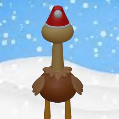 Đà Điểu Noel - Mẫu In 3D Vui Nhộn