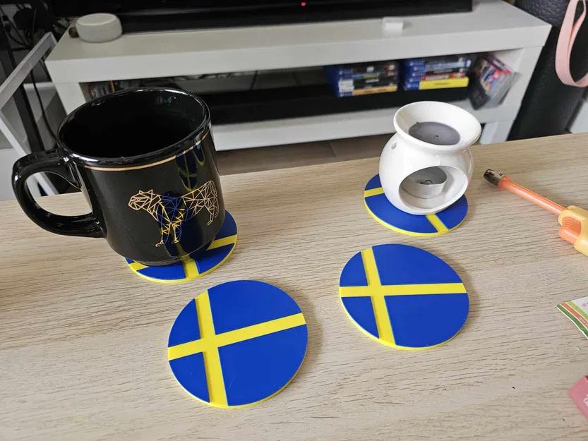 Đế Lót Ly Cờ Thụy Điển / Đan Mạch / Phần Lan - Image 1