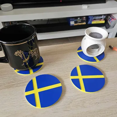 Đế Lót Ly Cờ Thụy Điển / Đan Mạch / Phần Lan