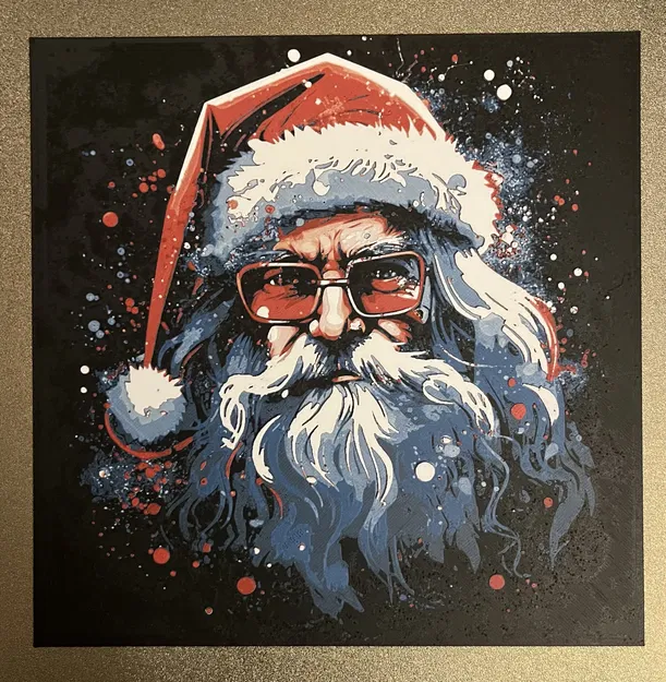 Ông già Noel 'Vẽ bằng sợi' (Santa 'Filament Painting') - Image 1