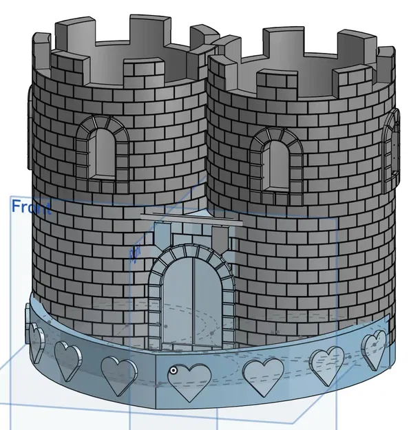 Chưng Bút Lâu Đài Tháp Đôi Có Đế Hình Trái Tim - Image 2