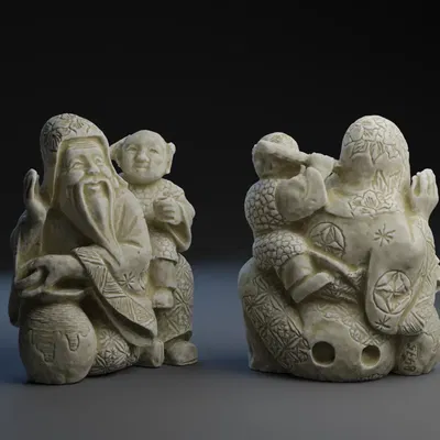 Tượng Phúc Lộc Thọ Cùng Trẻ Con