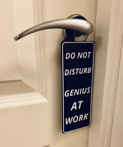 Đừng làm phiền - Thiên tài đang làm việc (bảng treo cửa) - Image 1