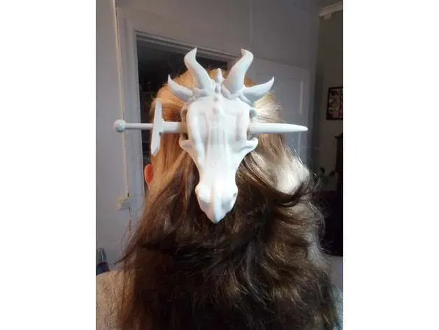 Dragon Skull Hair Pin - Split for Less Support Material - Image 1