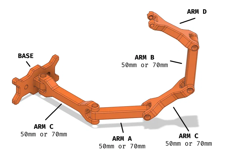 Giá đỡ và cánh tay kẹp webcam Logitech C270 cho Original Prusa Mini/MK3/MK4 - Image 3