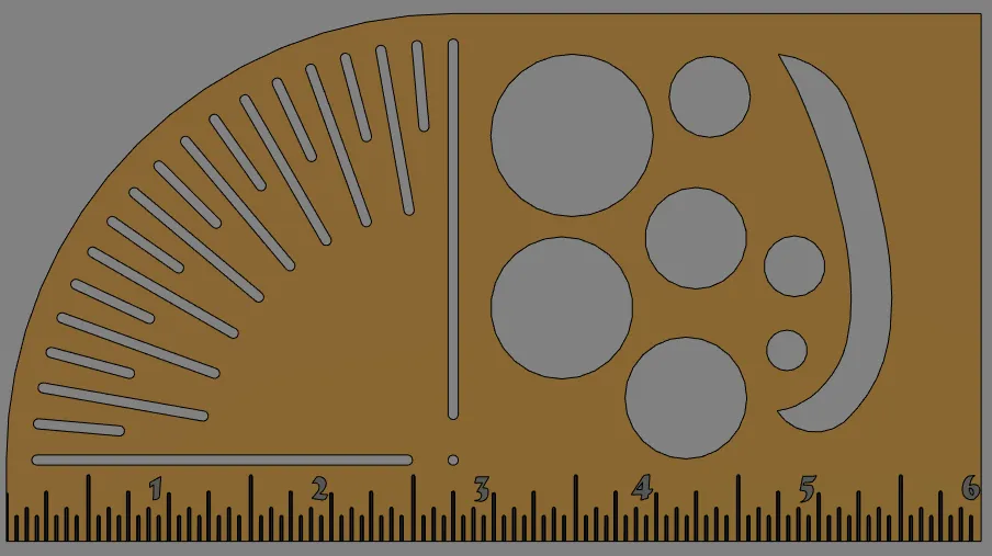 Pocket Drafting Stencil 5 deg increments - Image 1