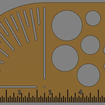 Pocket Drafting Stencil 5 deg increments