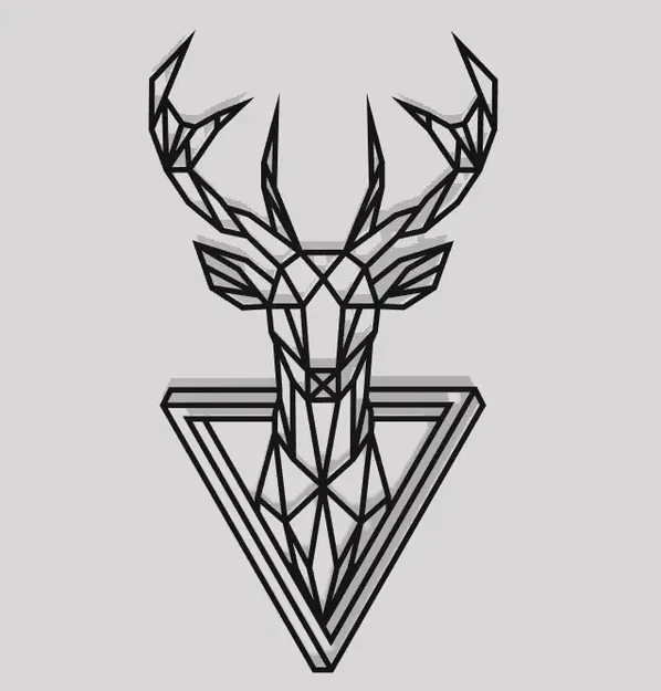 Đầu Hươu Phong Cách Hình Học Trang Trí Tường - Image 1
