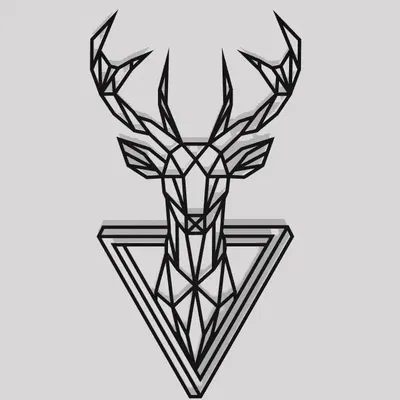 Đầu Hươu Phong Cách Hình Học Trang Trí Tường