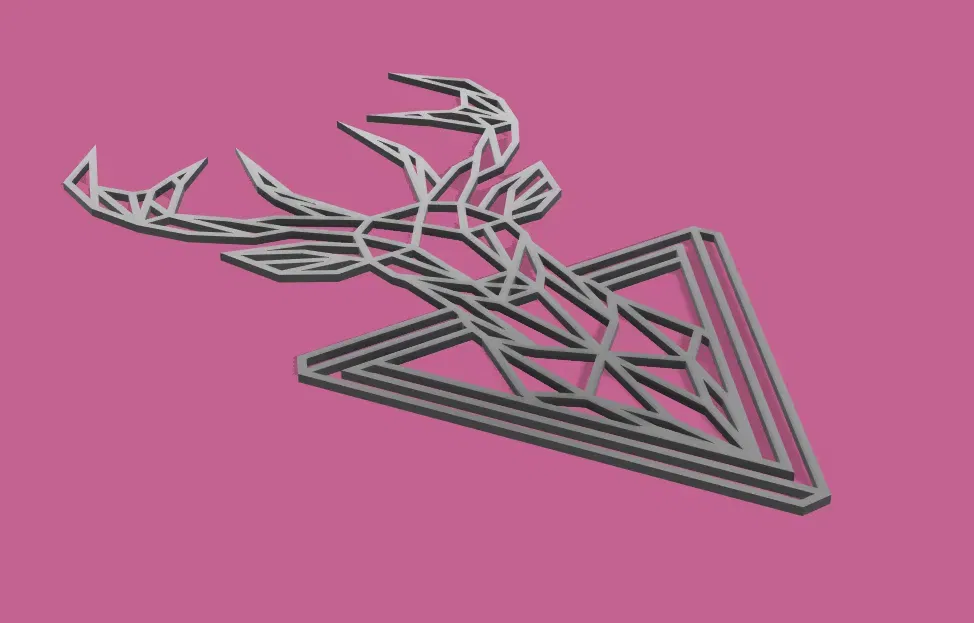 Đầu Hươu Phong Cách Hình Học Trang Trí Tường - Image 2