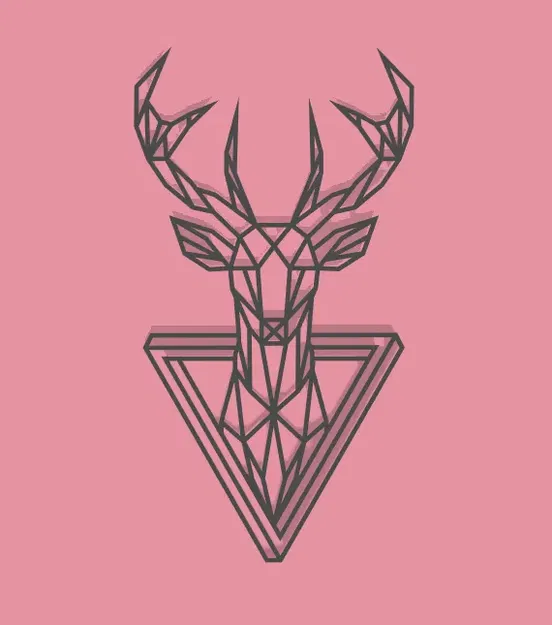 Đầu Hươu Phong Cách Hình Học Trang Trí Tường - Image 3