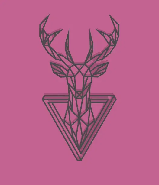 Đầu Hươu Phong Cách Hình Học Trang Trí Tường - Image 4