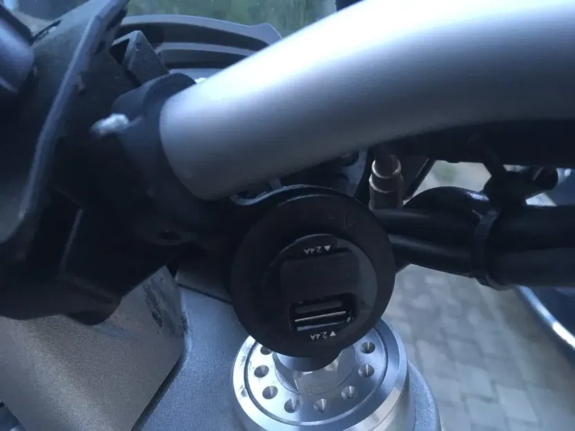 12V Socket Mount for Handlebar - Motorcycle - Image 1