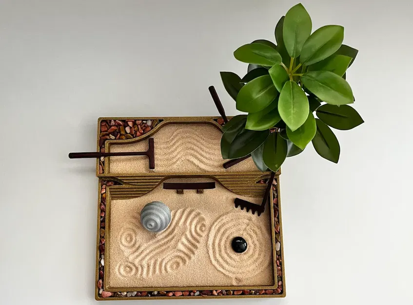 Vườn Thiền Hai Tầng Trên Bàn Làm Việc Kèm Dụng Cụ và Trang Trí - Image 3