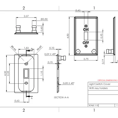 Light Switch Cover with Key Chain Holder
