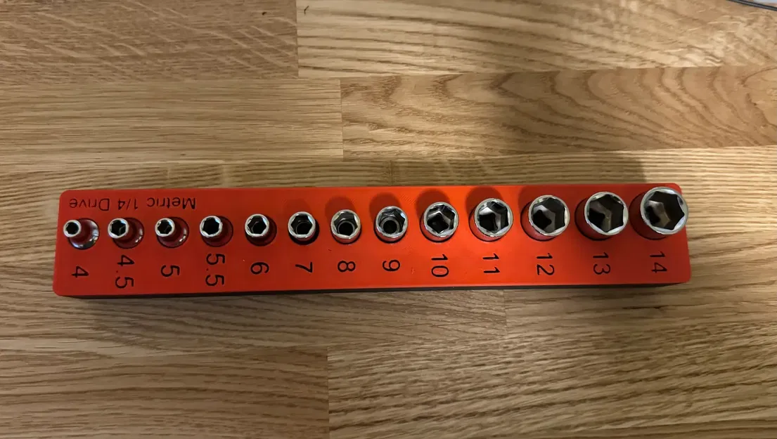 Gridfinity Tekton 1/4 Short Socket 4m-14mm holder - Image 2