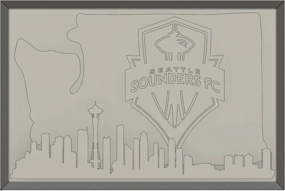 Seattle Sounders with WA state and Seattle Skyline - Image 3