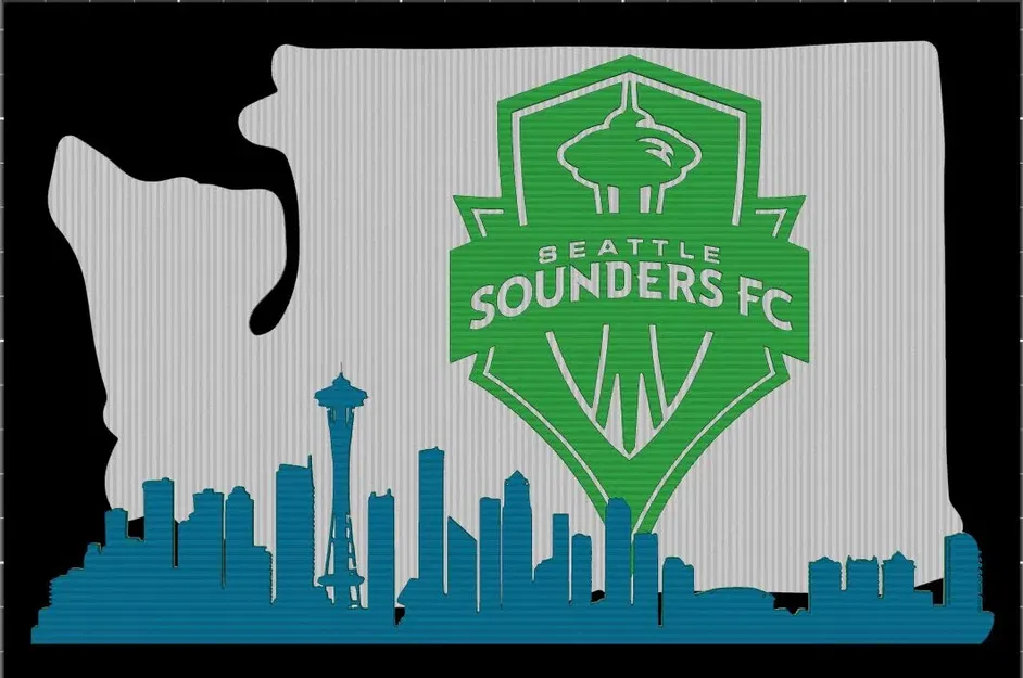Seattle Sounders with WA state and Seattle Skyline - Image 4