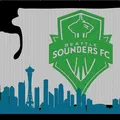 Seattle Sounders with WA state and Seattle Skyline - Thumbnail 4