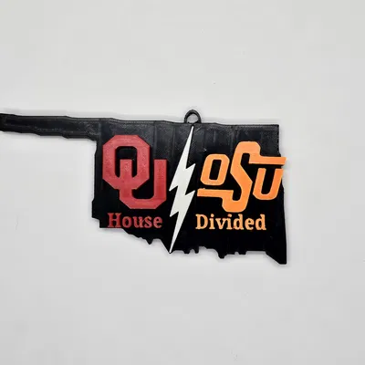 Móc Trang Trí "Oklahoma House Divided - OU/OSU"