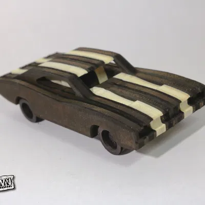 Mô hình CNC/Laser tối giản Dodge Charger 1970
