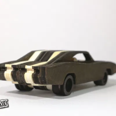 Mô hình CNC/Laser tối giản Dodge Charger 1970