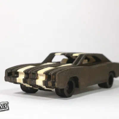 Mô hình CNC/Laser tối giản Dodge Charger 1970