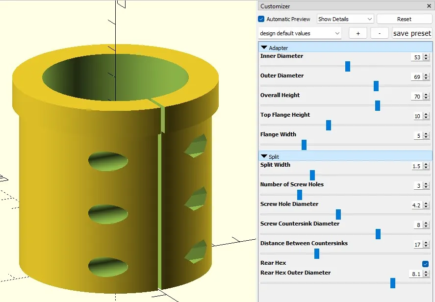Customizer - Milling Machine Spindle Adapter 52.5mm to 69mm (Revised) - Image 1