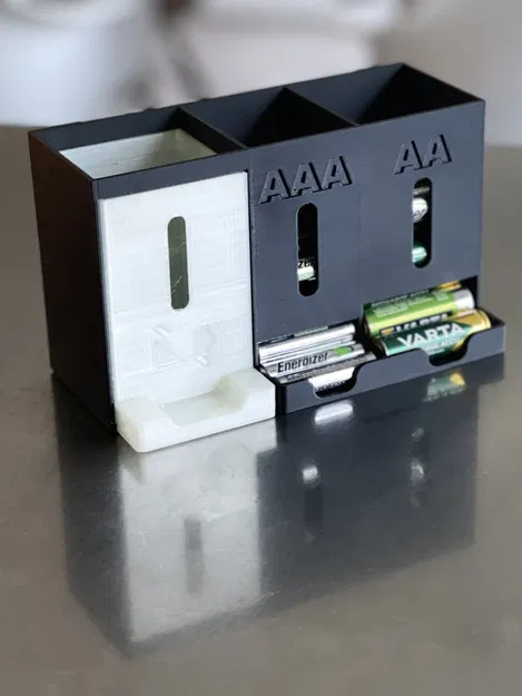 Giá Đỡ Pin Lên DIN Rail Có Ngăn Kéo Đựng Pin Cũ - Image 2