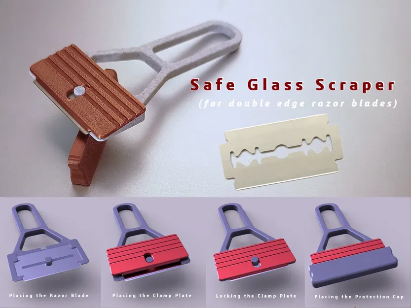 Safe Glass Scraper (for double edge razor blades) - Image 1