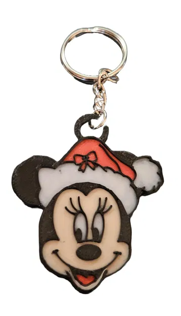 Christmas Minnie Mouse Keychain - Image 1