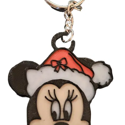 Christmas Minnie Mouse Keychain