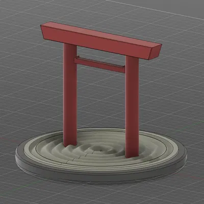 Cổng Torii Trên Vườn Cát