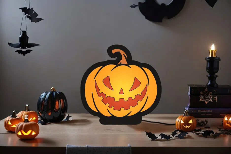 Đèn LED Halloween Bí Ngô LightBox 3D - Image 1
