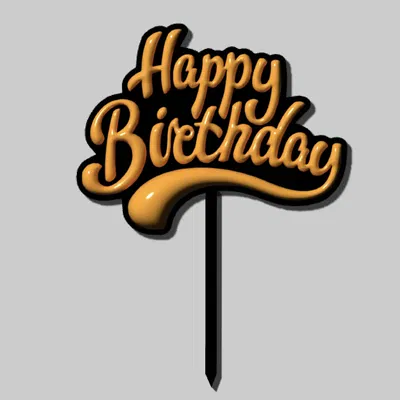 Chân Nến/Đế Cắm Bánh "Chúc Mừng Sinh Nhật"