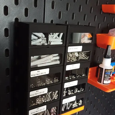 Window Devider Bin with Glass Insert Gridfinity | 1, 2, 3 Spaces | HSW, Skadis