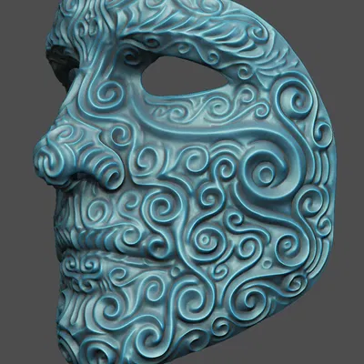 Mặt Nạ Lễ Hội Hoa Văn Cầu Kỳ