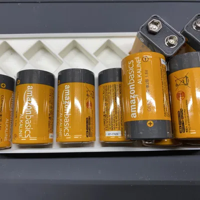 Hộp Đựng Pin C & 9V Gridfinity Nhỏ Gọn Đế 2x4