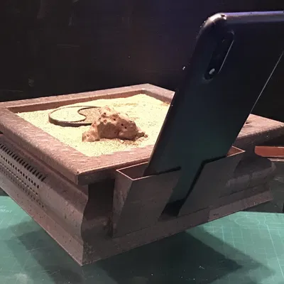 Giá Đỡ Điện Thoại Vườn Thiền Zen Lớn Kèm Chậu Cây Nhỏ