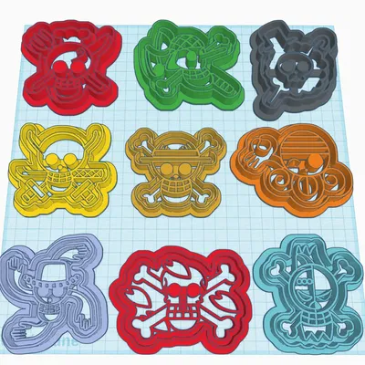 One Piece Jolly Roger Mugiwara Cookie Cutter Set