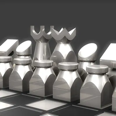 Bộ quân cờ vua phim SATURN 3 (1980), không cần đế đỡ (thân thiện với FDM)