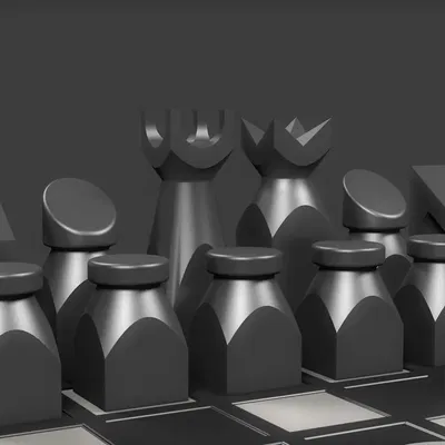 Bộ quân cờ vua phim SATURN 3 (1980), không cần đế đỡ (thân thiện với FDM)