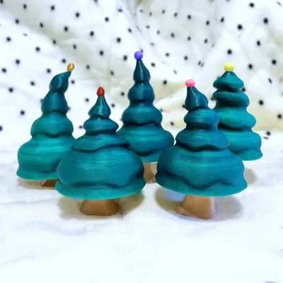 All shapes and sizes cute Christmas Tree Set - no supports needed
