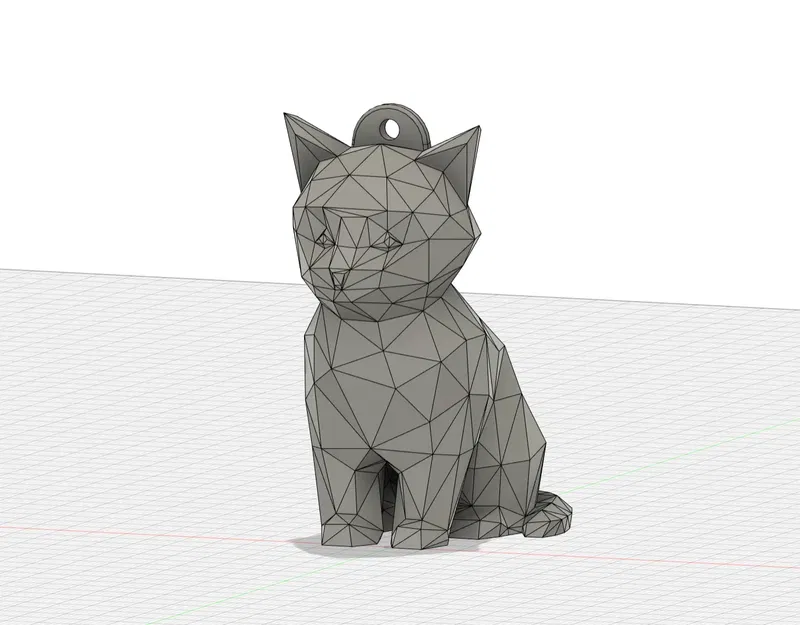Mèo Dễ Thương Phong Cách Low Poly Kèm Móc Khóa Siêu Chắc - Image 1