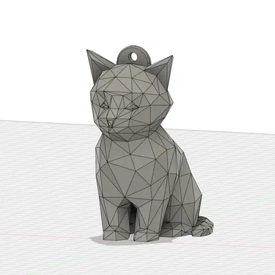Mèo Dễ Thương Phong Cách Low Poly Kèm Móc Khóa Siêu Chắc