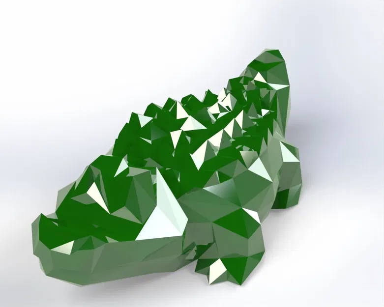 Mô Hình Cá Sấu Low-Poly Phong Cách LACOSTE - Image 1