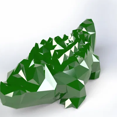 Mô Hình Cá Sấu Low-Poly Phong Cách LACOSTE